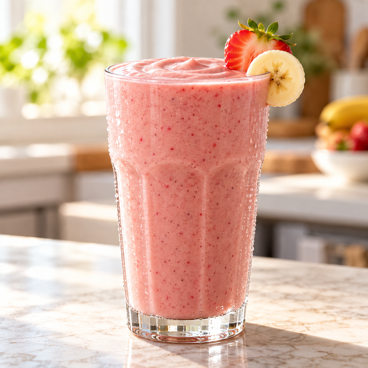 Batido de fresa y banano