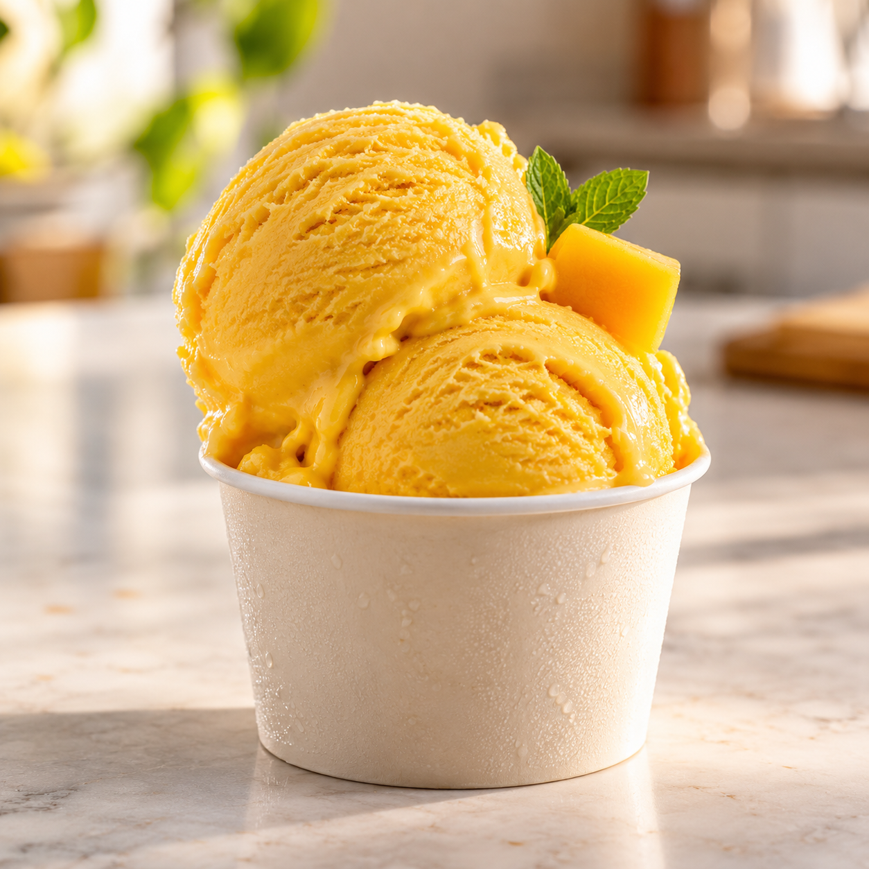 Helado de mango natural