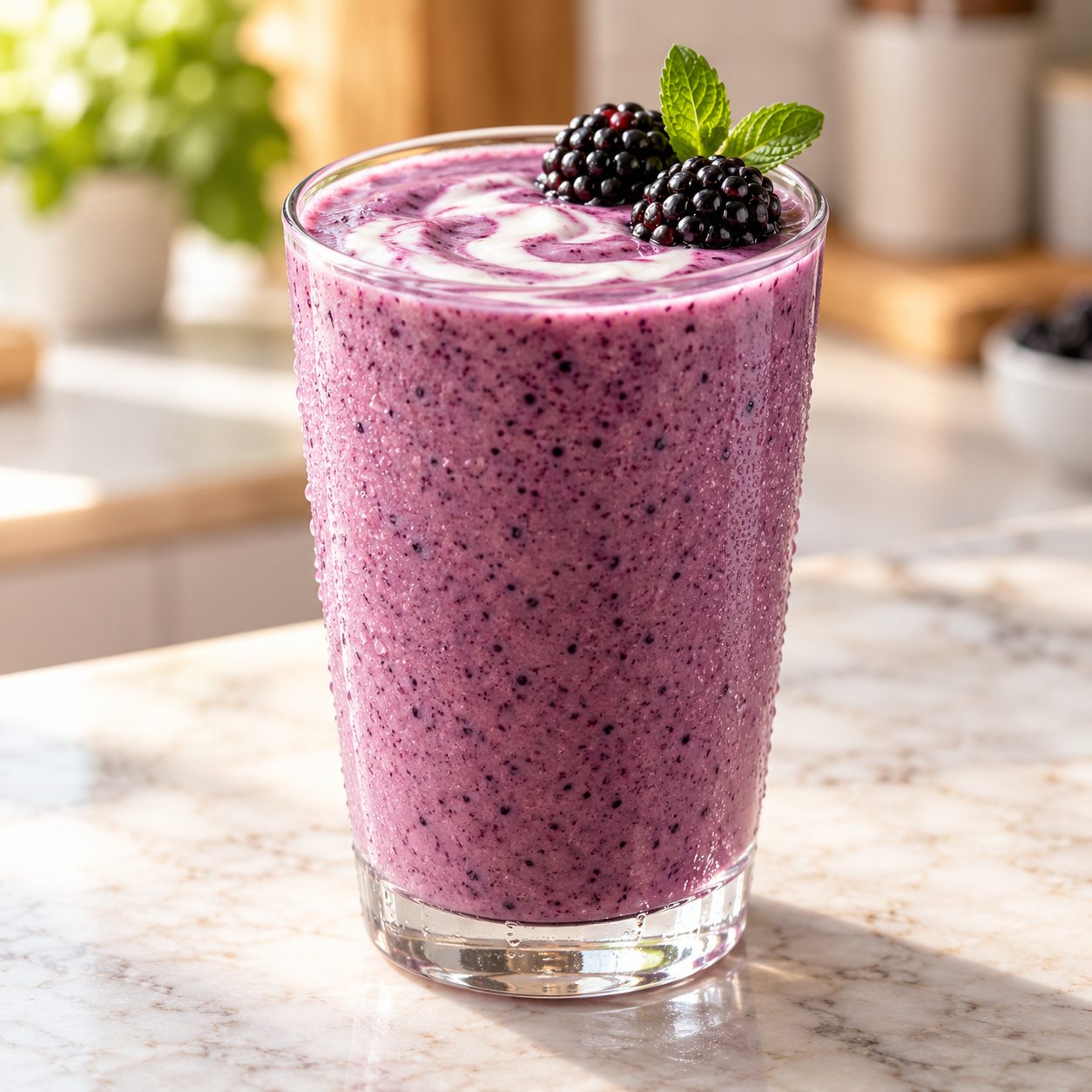 Smoothie de mora y yogur
